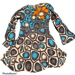 Stunning African print Princess A line midi dress  Sz S